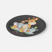 黒板ウォータールコルかわいいサファリジャングルベビーシャワー ペーパープレート (アングル)