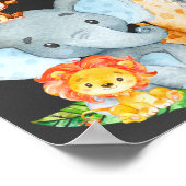 黒板ウォータールコルかわいいサファリジャングルベビーシャワー ポスター (角)