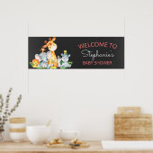 黒板ウォータールコルかわいいサファリジャングルベビーシャワー ポスター (キッチン)