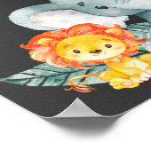 黒板ウォータールコルかわいいサファリジャングルベビーシャワー ポスター (角)