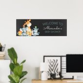 黒板ウォータールコルかわいいサファリジャングルベビーシャワー ポスター (ホームオフィス)