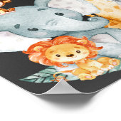 黒板ウォータールコルかわいいサファリジャングルベビーシャワー ポスター (角)