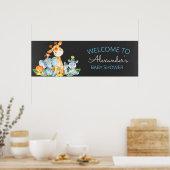 黒板ウォータールコルかわいいサファリジャングルベビーシャワー ポスター (キッチン)