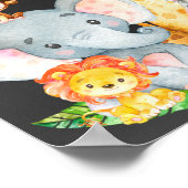 黒板ウォータールコルかわいいサファリジャングルベビーシャワー ポスター (角)