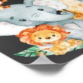 黒板ウォータールコルかわいいサファリジャングルベビーシャワー ポスター (角)