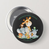 黒板ウォータールコルかわいいサファリジャングルベビーシャワー 缶バッジ (正面&裏面)