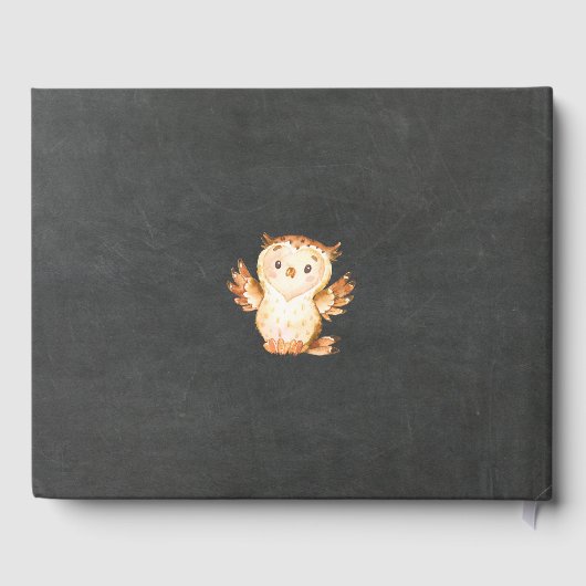 黒板ウッドランドベビーシャワーゲストブック ゲストブック (裏面)