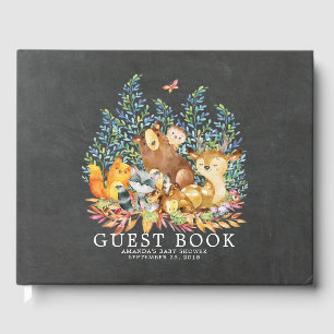 黒板ウッドランドベビーシャワーゲストブック ゲストブック