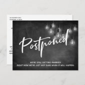 黒板エジソン灯が延期さ結婚れた ポストカード (正面/裏面)