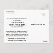 黒板エジソン灯が延期さ結婚れた ポストカード (裏面)