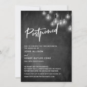 黒板エジソン灯が延期さ結婚れた 招待状 (正面)