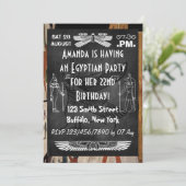 黒板エジプトをテーマにしたパーティー 招待状 (スタンド正面)