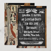 黒板エジプト風パーティー 招待状 (正面/裏面)