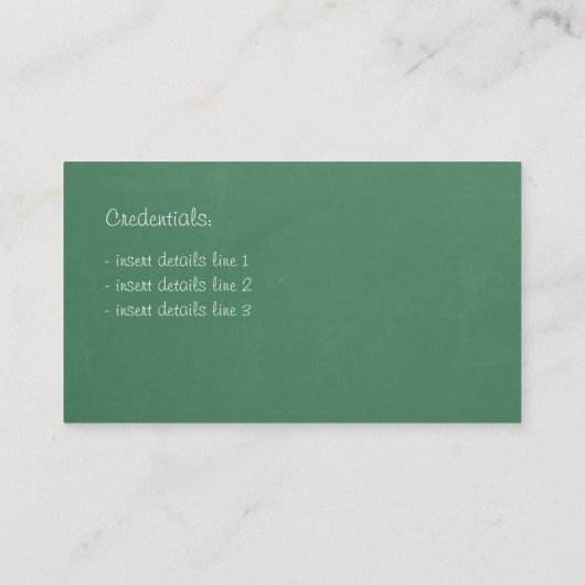 黒板エネルギー科学の教師の名刺 名刺 (裏面)