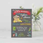 黒板オイスターローストパーティの招待状 招待状 (スタンド正面)