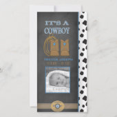 黒板カウボーイベビー発表 案内状 (正面)