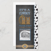 黒板カウボーイベビー発表 案内状 (正面/裏面)