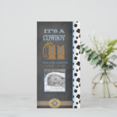 黒板カウボーイベビー発表 案内状 (スタンド正面)