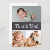 黒板カスタム複数枚男の赤ちゃんシャワー サンキューカード (正面/裏面)