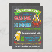 黒板カニ煮沸パーティの招待状 招待状 (正面/裏面)