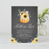 黒板カボチャとヒマワリブライダルシャワー 招待状 (スタンド正面)