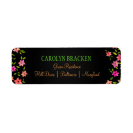 黒板カラフル花リース結婚ズ ラベル