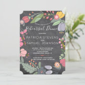 黒板カラフル開花リースリハーサル夕食 招待状 (スタンド正面)