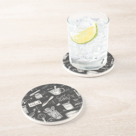 黒板キッチンアートサンドストーン コースター