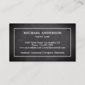 黒板キッチン·ホワイト転がのピン·ペストリー·シェフ 名刺 (裏面)