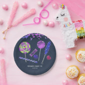 黒板キャンディランドスイーツチョークドードルパーティー ペーパープレート (パーティー)