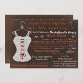 黒板クランベリーランジェリーシャワー写真招待状 招待状 (正面/裏面)