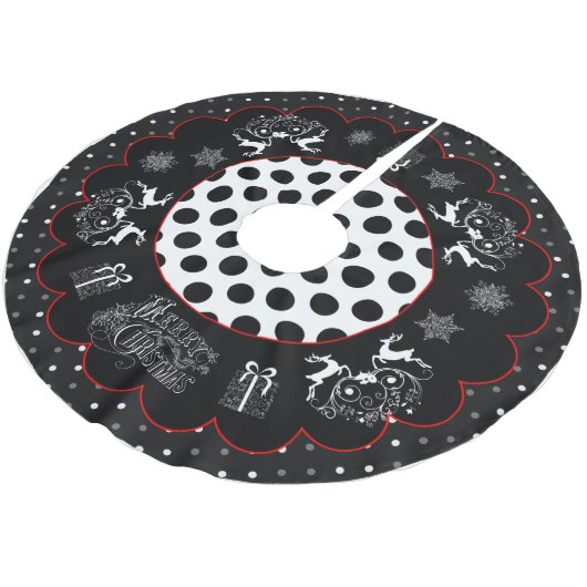 黒板クリスマスと水玉模様ツリースカート ブラッシュドポリエステルツリースカート (アングル)