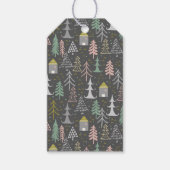 黒板クリスマスツリーとハウスピンクイエロー ギフトタグ (正面)
