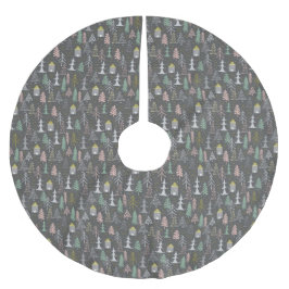 黒板クリスマスツリーとハウスピンクイエロー ブラッシュドポリエステルツリースカート