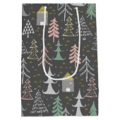 黒板クリスマスツリーとハウスピンクイエロー ミディアムペーパーバッグ (裏面)