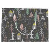 黒板クリスマスツリーとハウスピンクイエロー ラージペーパーバッグ (裏面)