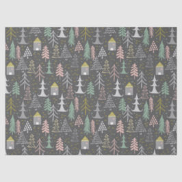 黒板クリスマスツリーとハウスピンクイエロー 薄葉紙