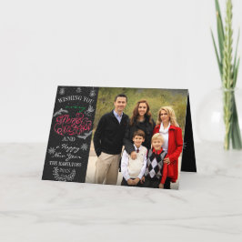 黒板クリスマス折り畳みフォトカード シーズンカード