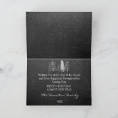 黒板クリスマス雪の木の非写真 シーズンカード (内部)