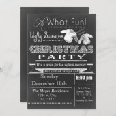 黒板クリスマス ダサいスウェーター パーティー招待状 招待状 (正面/裏面)