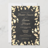 黒板クリーム フローラル ブライダルシャワー 招待状 (正面)