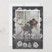 黒板グリーンリーフォトクリスマスカード シーズンカード (正面)