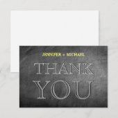 黒板グレイのチャーミングな感謝のグリーティングカード サンキューカード (正面/裏面)