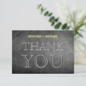 黒板グレイのチャーミングな感謝の気持ちを伝えるグリーティングカード サンキューカード (スタンド正面)