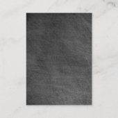 黒板グレーのモノグラムの丸いビジネスカード 名刺 (裏面)