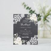 黒板グレーホワイトレース結婚式招待状 (スタンド正面)