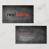 黒板グレー実在エステートエージェント名刺 名刺 (正面/裏面)