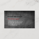 黒板グレー実在エステートエージェント名刺 名刺 (裏面)