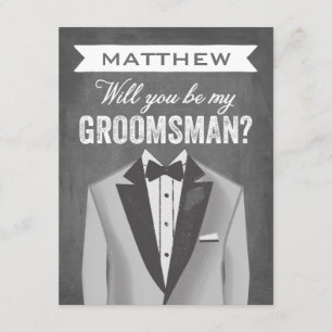 黒板グロムスマン Groomsman 招待状