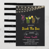 黒板コクテール  バーをストック  招待状 (正面/裏面)